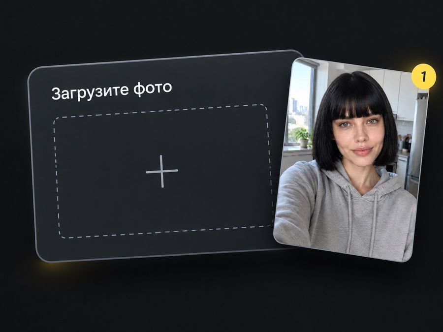 Шаг 1: загрузите фото — панель загрузки со снимком