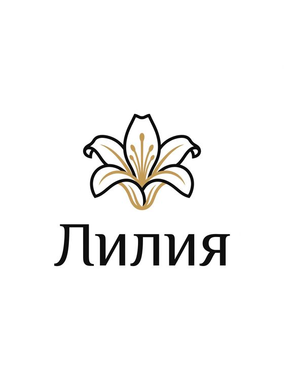 Логотип «Лилия»: цветок в чёрном и золоте