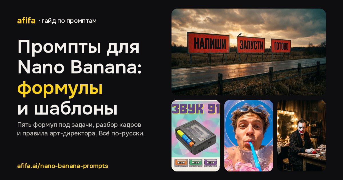 Гайд по промптам для Nano Banana: формулы и шаблоны