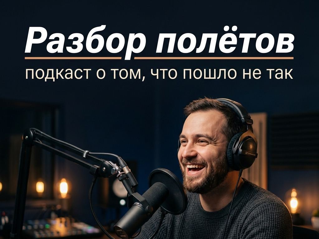 Обложка подкаста с надписью «Разбор полётов»