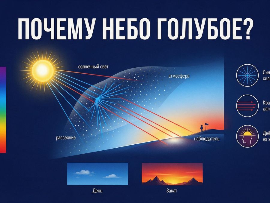 Инфографика «Почему небо голубое?»